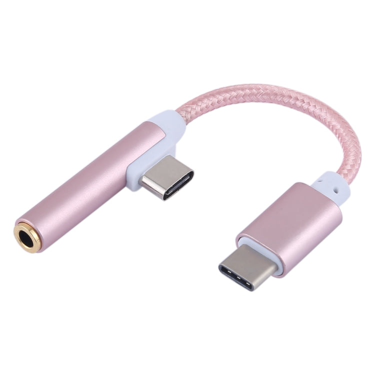 Type-C 3.5mm Aluminum Alloy + Nylon Audio Adapter, Length: 12cm, For Xiaomi , Huawei , Letv