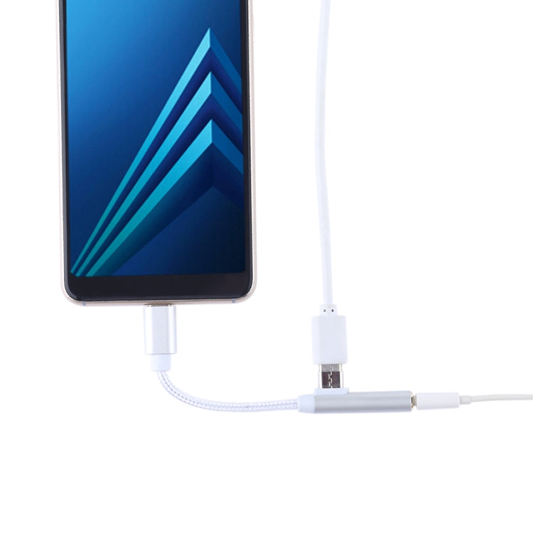 Type-C 3.5mm Aluminum Alloy + Nylon Audio Adapter, Length: 12cm, For Xiaomi , Huawei , Letv