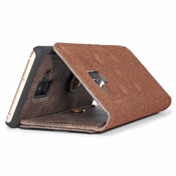 DG.MING for Galaxy A8 (2018) Crazy Horse Texture Horizontal Flip Detachable Magnetic Protective Case with Holder & Card Slots & Wallet