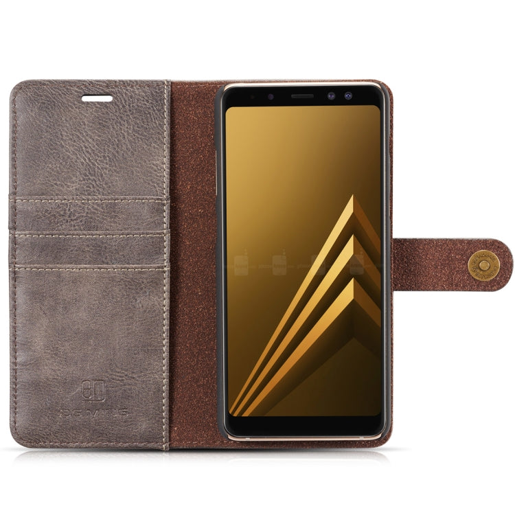 DG.MING for Galaxy A8 (2018) Crazy Horse Texture Horizontal Flip Detachable Magnetic Protective Case with Holder & Card Slots & Wallet