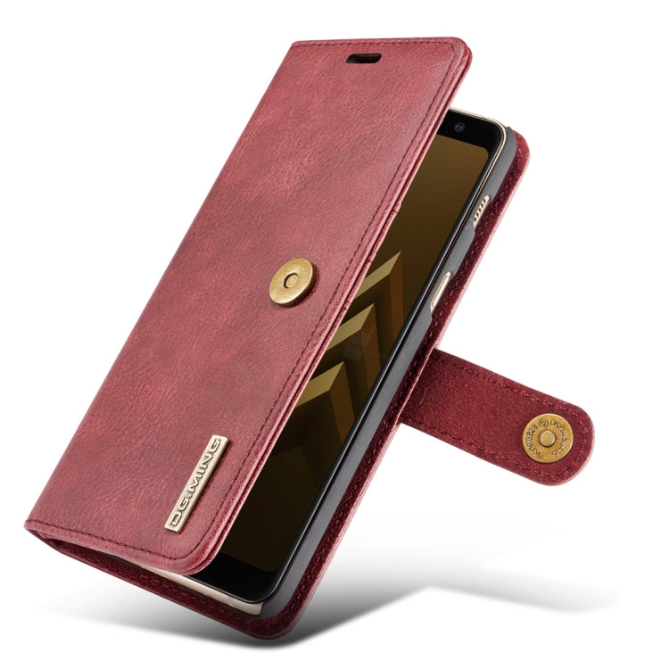 DG.MING for Galaxy A8 (2018) Crazy Horse Texture Horizontal Flip Detachable Magnetic Protective Case with Holder & Card Slots & Wallet