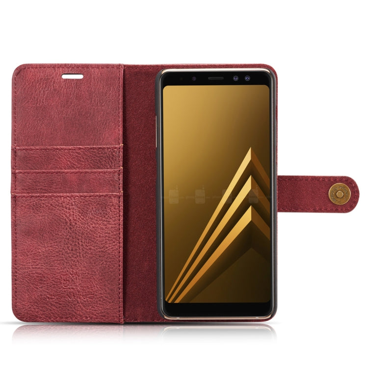 DG.MING for Galaxy A8 (2018) Crazy Horse Texture Horizontal Flip Detachable Magnetic Protective Case with Holder & Card Slots & Wallet