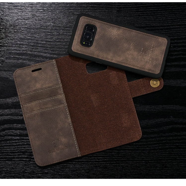 DG.MING for Galaxy S8 Crazy Horse Texture Horizontal Flip Detachable Magnetic Protective Case with Holder & Card Slots & Wallet