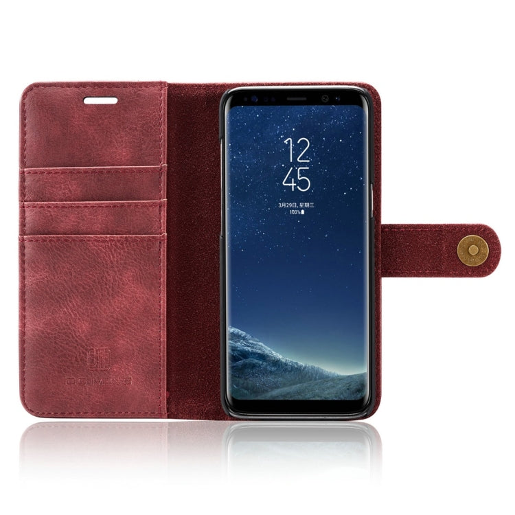 DG.MING for Galaxy S8 Crazy Horse Texture Horizontal Flip Detachable Magnetic Protective Case with Holder & Card Slots & Wallet