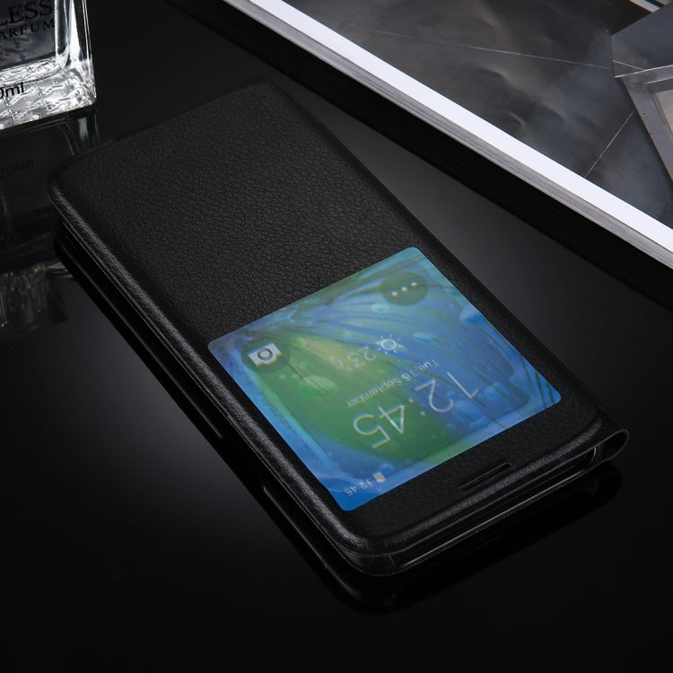 For Galaxy S8 Litchi Texture Horizontal Flip Leather Case with Call Display ID