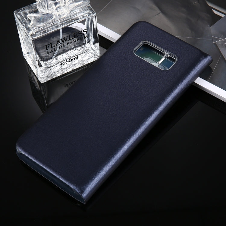 For Galaxy S8 Litchi Texture Horizontal Flip Leather Case with Call Display ID