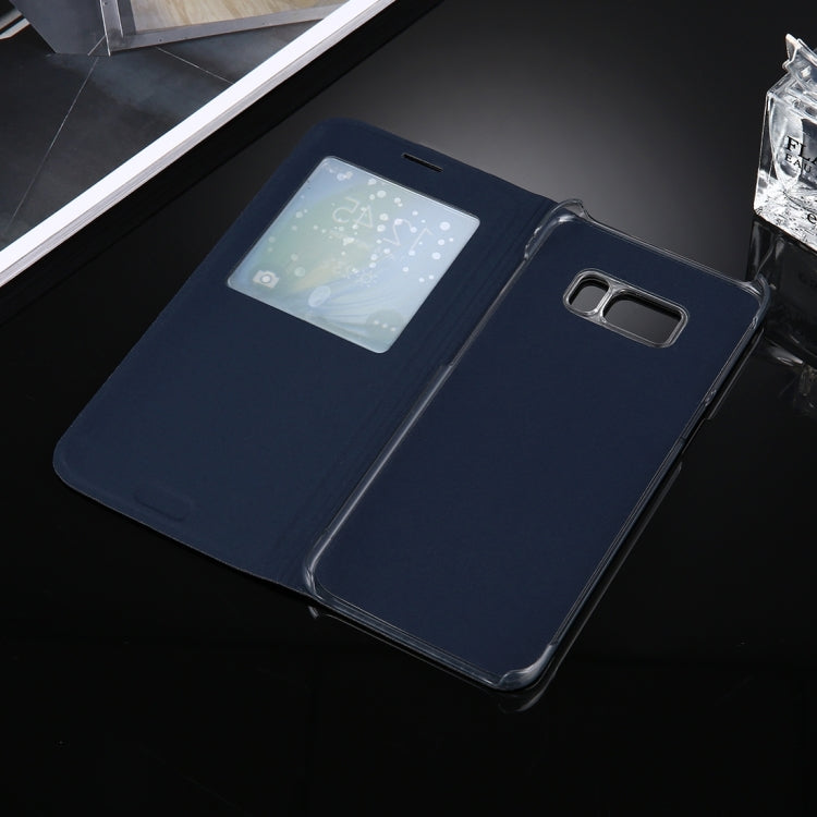 For Galaxy S8 Litchi Texture Horizontal Flip Leather Case with Call Display ID