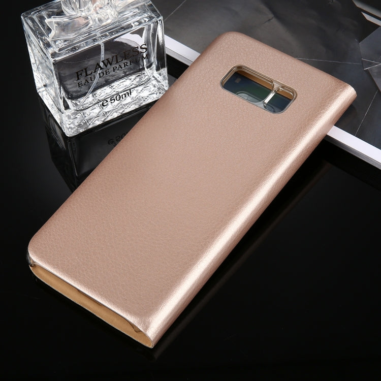 For Galaxy S8 Litchi Texture Horizontal Flip Leather Case with Call Display ID