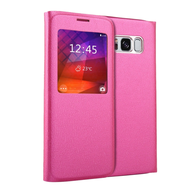For Galaxy S8 Litchi Texture Horizontal Flip Leather Case with Call Display ID