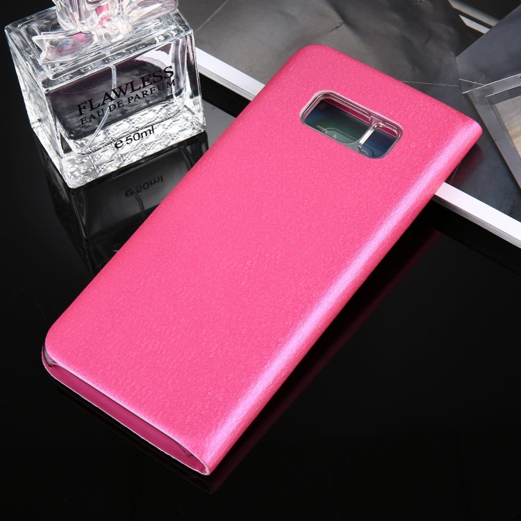 For Galaxy S8 Litchi Texture Horizontal Flip Leather Case with Call Display ID