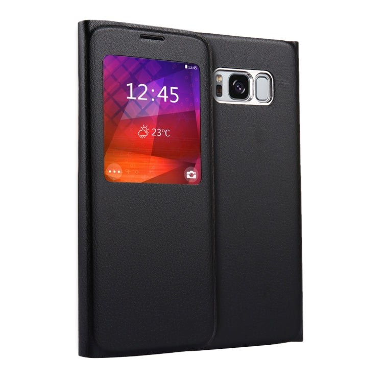 For Galaxy S8 + / G955 Litchi Texture Horizontal Flip Leather Case with Call Display ID