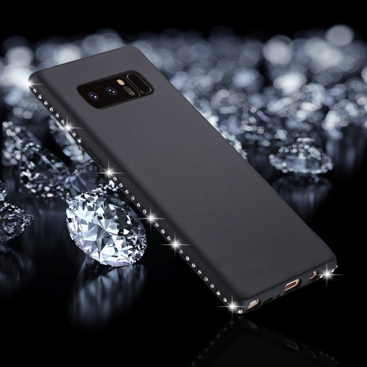 For Galaxy Note 8 Crystal Decor Sides Frosted Soft TPU Protective Back Case