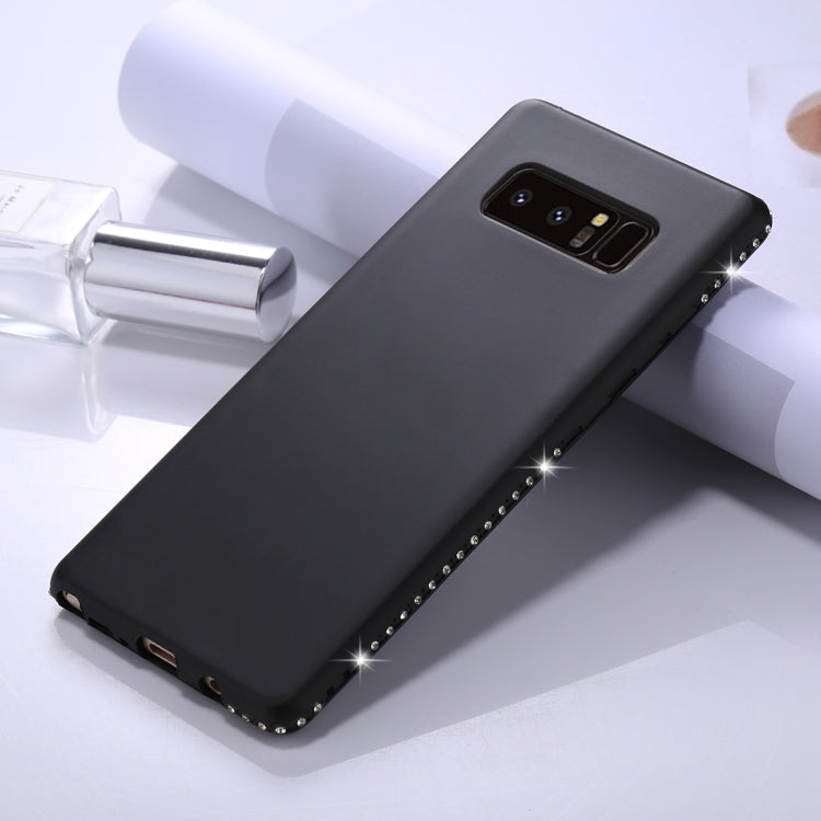 For Galaxy Note 8 Crystal Decor Sides Frosted Soft TPU Protective Back Case