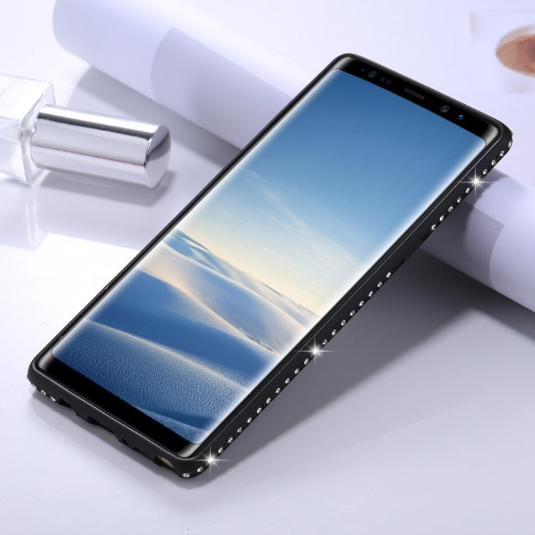 For Galaxy Note 8 Crystal Decor Sides Frosted Soft TPU Protective Back Case