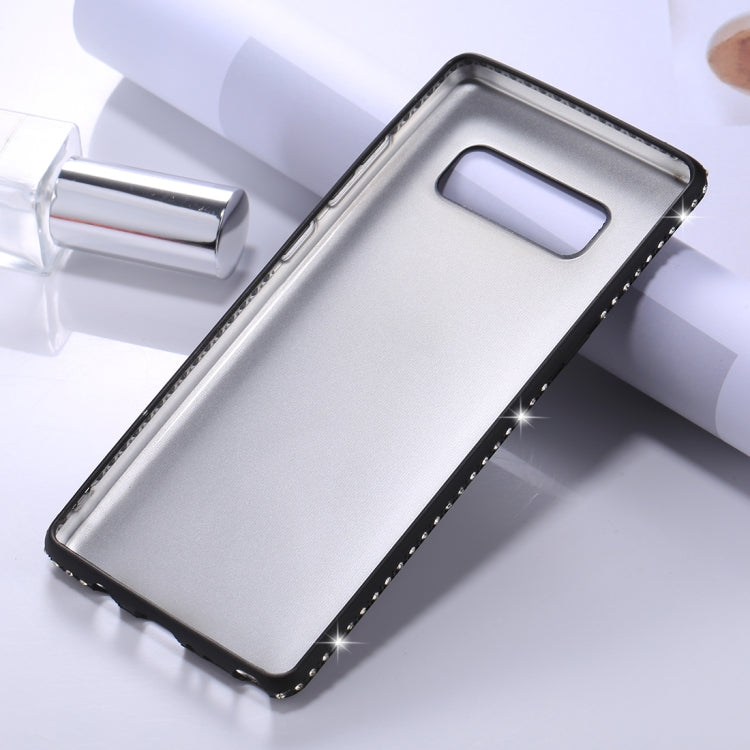 For Galaxy Note 8 Crystal Decor Sides Frosted Soft TPU Protective Back Case