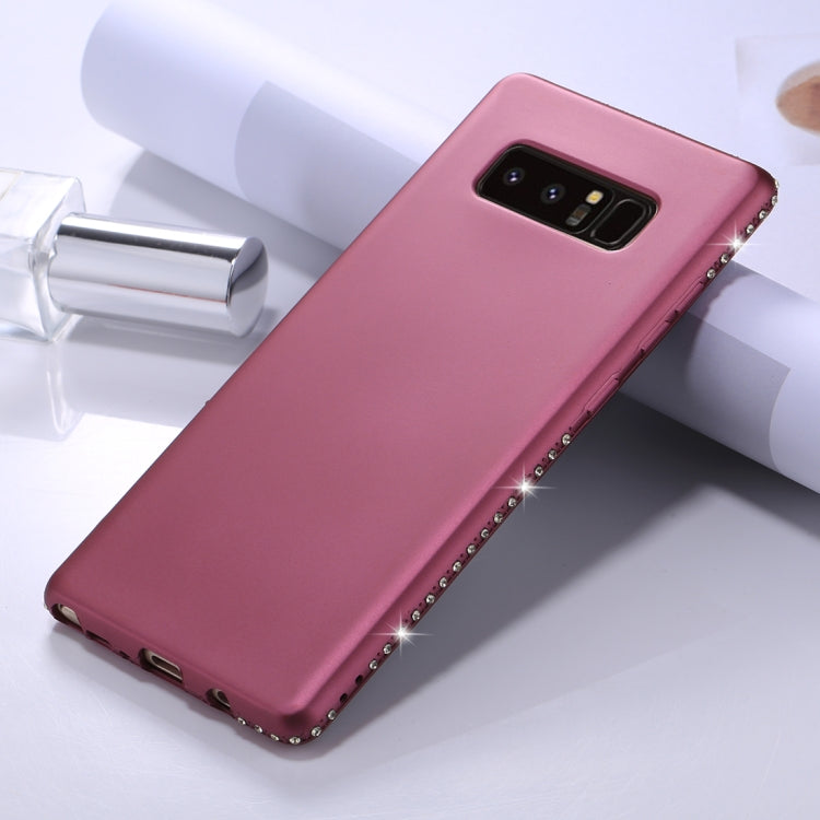 For Galaxy Note 8 Crystal Decor Sides Frosted Soft TPU Protective Back Case