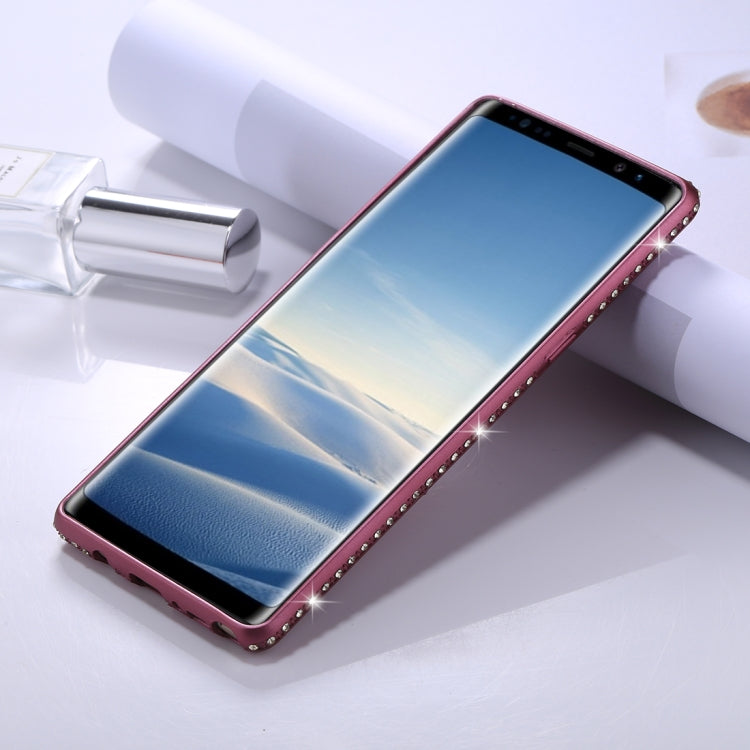 For Galaxy Note 8 Crystal Decor Sides Frosted Soft TPU Protective Back Case