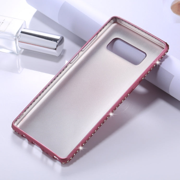 For Galaxy Note 8 Crystal Decor Sides Frosted Soft TPU Protective Back Case