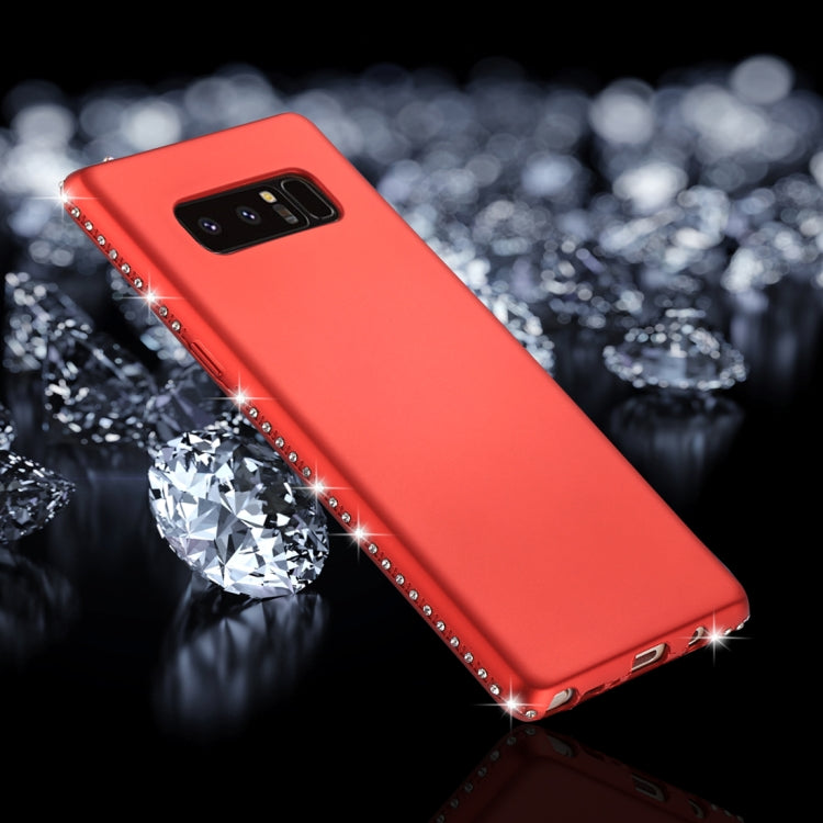 For Galaxy Note 8 Crystal Decor Sides Frosted Soft TPU Protective Back Case