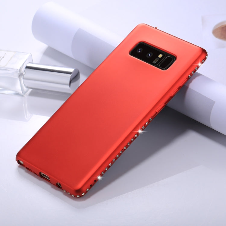 For Galaxy Note 8 Crystal Decor Sides Frosted Soft TPU Protective Back Case