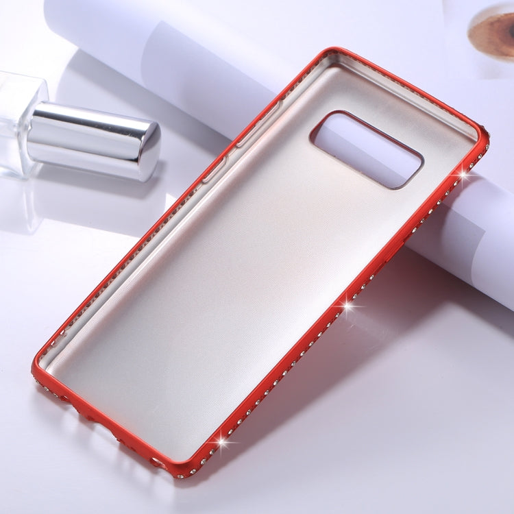 For Galaxy Note 8 Crystal Decor Sides Frosted Soft TPU Protective Back Case