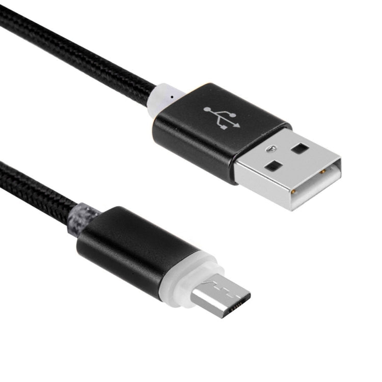 1.2M Woven Style Micro USB to USB 2.0 Data Sync Cable with Double LED Indicator Light for Samsung, HTC, Sony, Huawei, Xiaomi(Black)
