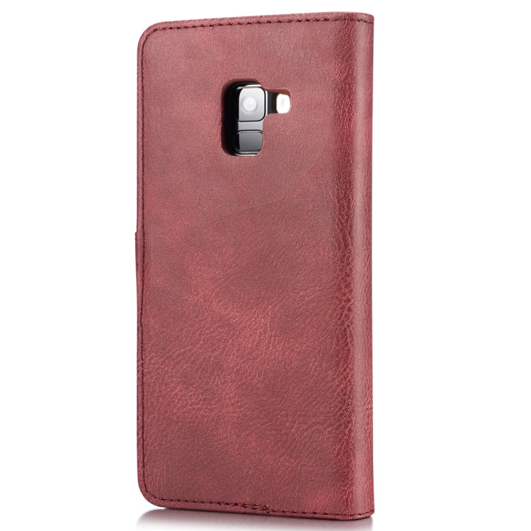 DG.MING for Galaxy A8+ (2018) Crazy Horse Texture Horizontal Flip Detachable Magnetic Protective Case with Holder & Card Slots & Wallet