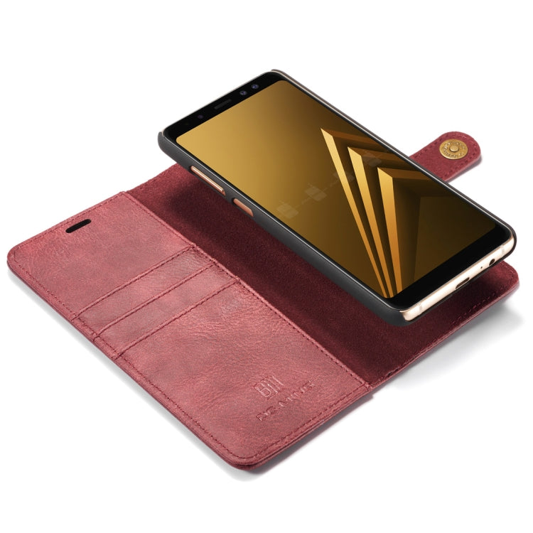 DG.MING for Galaxy A8+ (2018) Crazy Horse Texture Horizontal Flip Detachable Magnetic Protective Case with Holder & Card Slots & Wallet