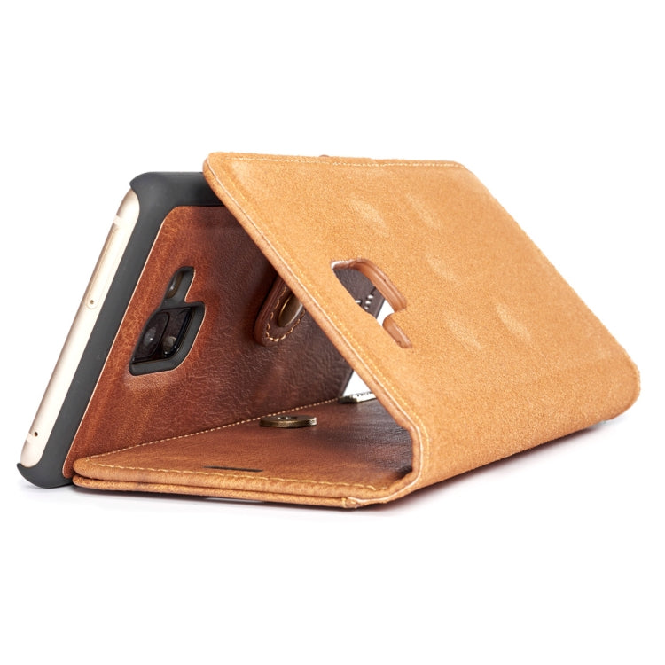 DG.MING for Galaxy A8+ (2018) Crazy Horse Texture Horizontal Flip Detachable Magnetic Protective Case with Holder & Card Slots & Wallet