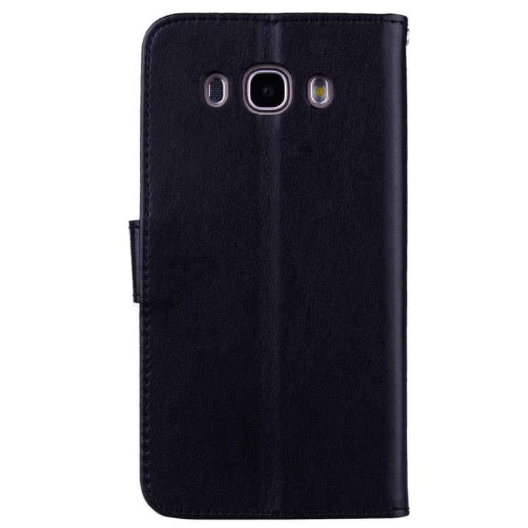 For Galaxy J5 (2016) / J510 Roses Pressed Flowers Pattern Flip Leather Case with Holder & Card Slots & Wallet