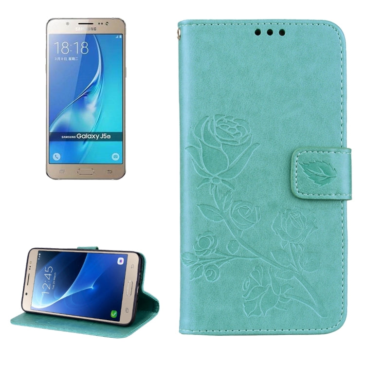 For Galaxy J5 (2016) / J510 Roses Pressed Flowers Pattern Flip Leather Case with Holder & Card Slots & Wallet