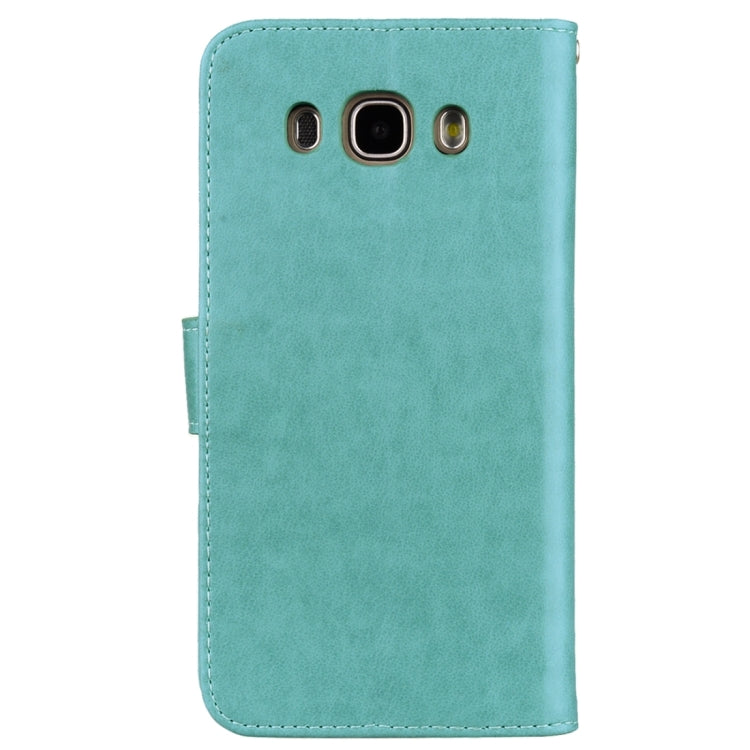 For Galaxy J5 (2016) / J510 Roses Pressed Flowers Pattern Flip Leather Case with Holder & Card Slots & Wallet