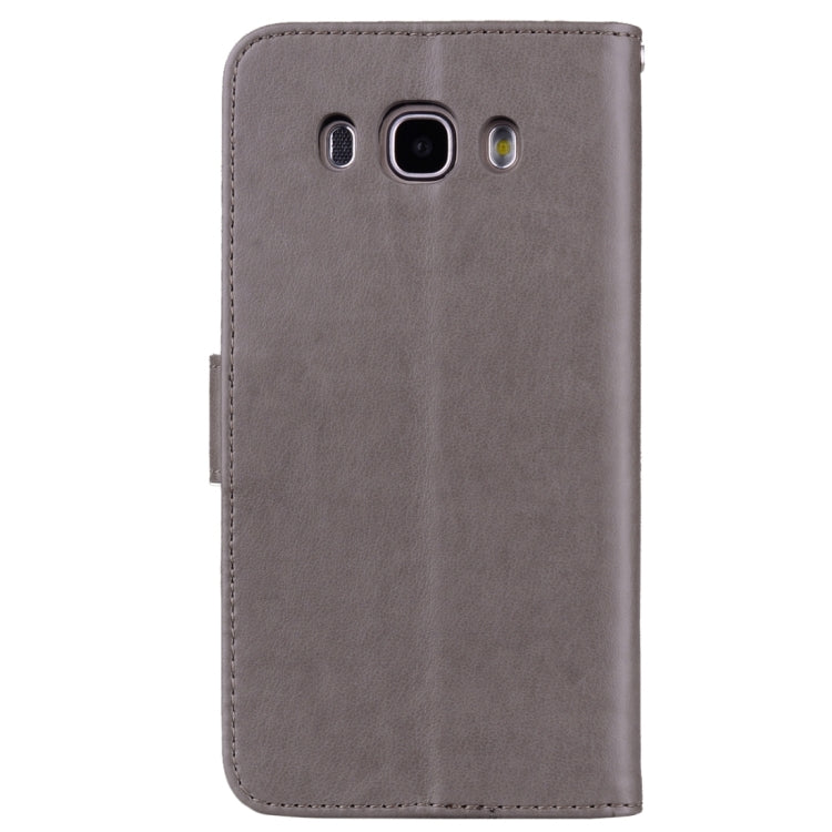 For Galaxy J5 (2016) / J510 Roses Pressed Flowers Pattern Flip Leather Case with Holder & Card Slots & Wallet