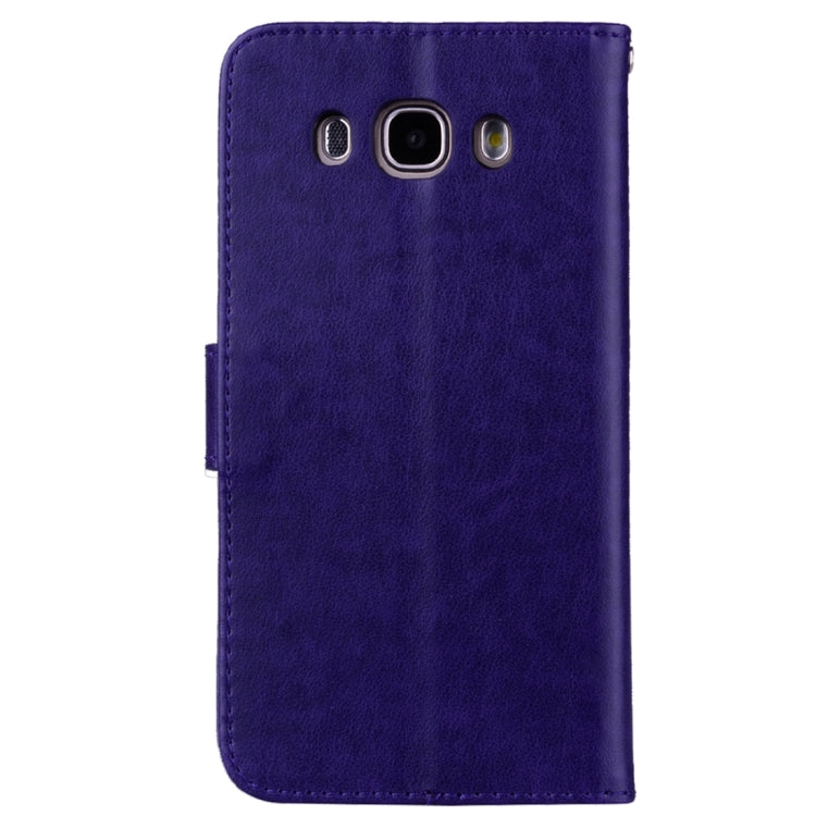 For Galaxy J5 (2016) / J510 Roses Pressed Flowers Pattern Flip Leather Case with Holder & Card Slots & Wallet