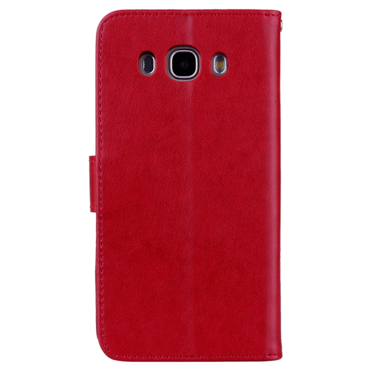 For Galaxy J5 (2016) / J510 Roses Pressed Flowers Pattern Flip Leather Case with Holder & Card Slots & Wallet