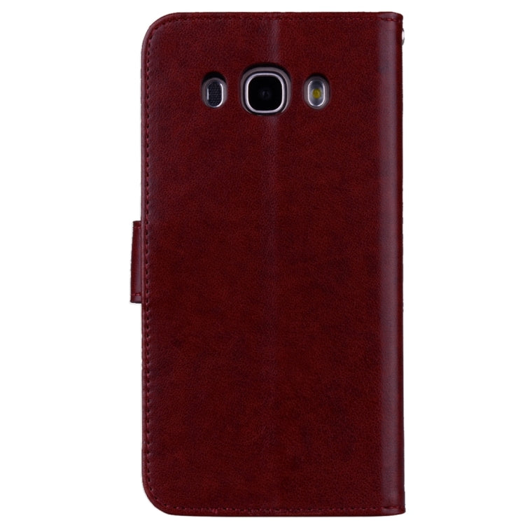 For Galaxy J5 (2016) / J510 Roses Pressed Flowers Pattern Flip Leather Case with Holder & Card Slots & Wallet