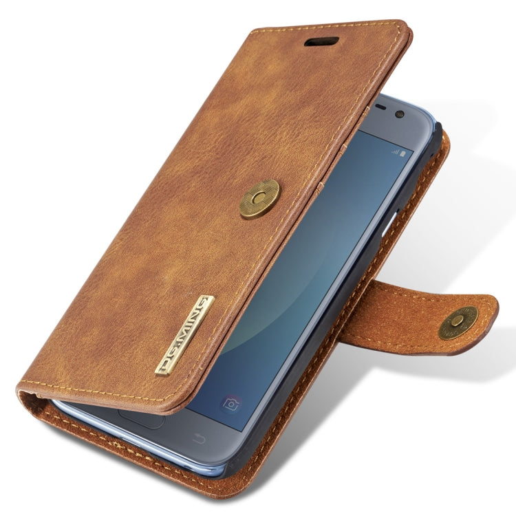DG.MING for Galaxy J3 (2017) / J330 (EU Version) Crazy Horse Texture Horizontal Flip Detachable Magnetic Protective Case with Holder & Card Slots & Wallet
