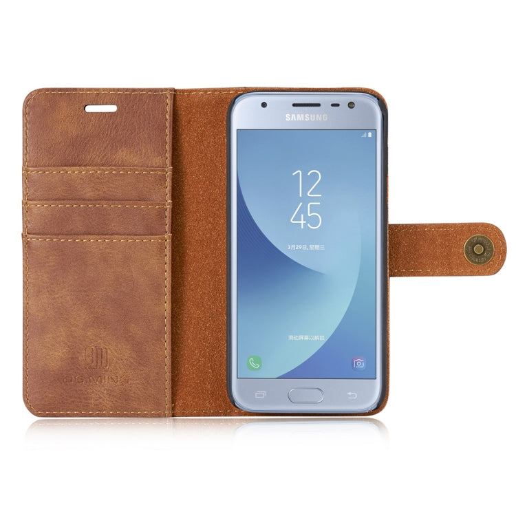 DG.MING for Galaxy J3 (2017) / J330 (EU Version) Crazy Horse Texture Horizontal Flip Detachable Magnetic Protective Case with Holder & Card Slots & Wallet