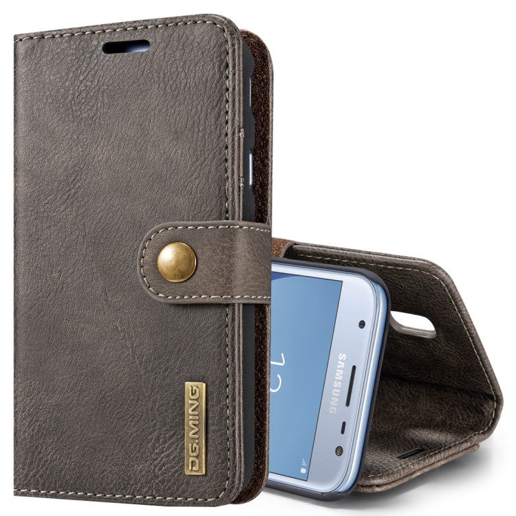 DG.MING for Galaxy J5 (2017) / J530 (EU Version) Crazy Horse Texture Horizontal Flip Detachable Magnetic Protective Case with Holder & Card Slots & Wallet