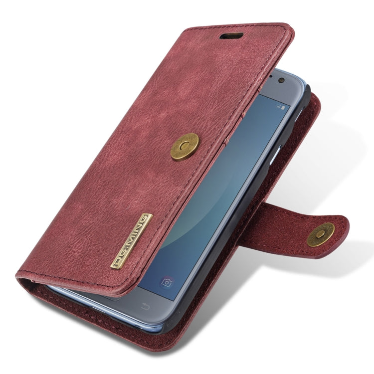 DG.MING for Galaxy J5 (2017) / J530 (EU Version) Crazy Horse Texture Horizontal Flip Detachable Magnetic Protective Case with Holder & Card Slots & Wallet