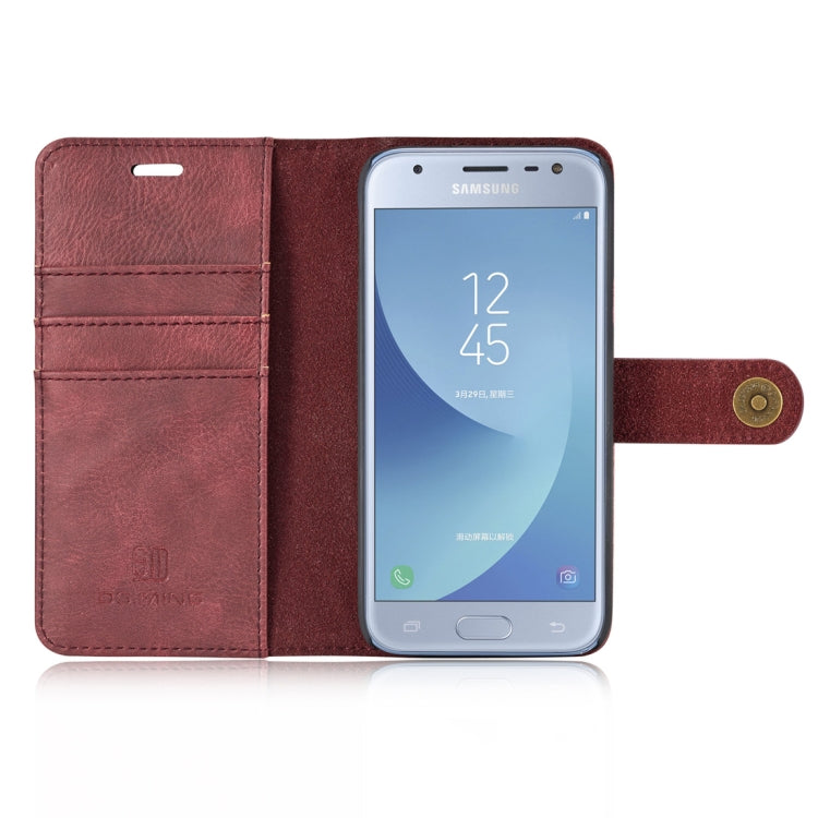 DG.MING for Galaxy J5 (2017) / J530 (EU Version) Crazy Horse Texture Horizontal Flip Detachable Magnetic Protective Case with Holder & Card Slots & Wallet