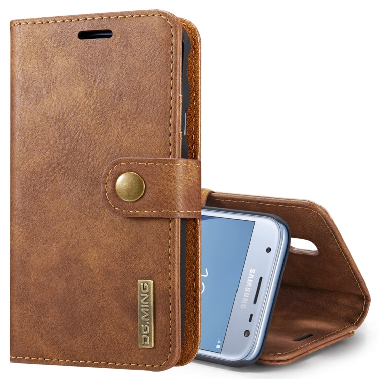 DG.MING for Galaxy J5 (2017) / J530 (EU Version) Crazy Horse Texture Horizontal Flip Detachable Magnetic Protective Case with Holder & Card Slots & Wallet