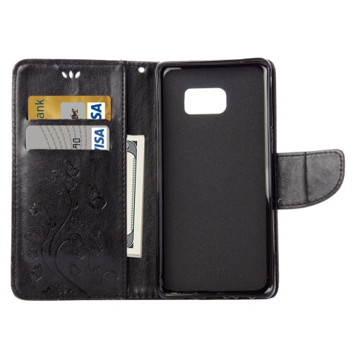 For Galaxy Note 7 / N930 Wallet Style Pressed Flowers Horizontal Flip Leather Case with Holder & Card Slots & Lanyard