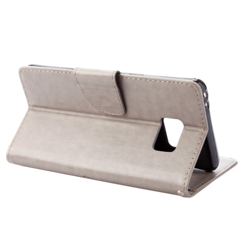 For Galaxy Note 7 / N930 Wallet Style Pressed Flowers Horizontal Flip Leather Case with Holder & Card Slots & Lanyard