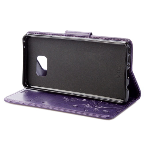 For Galaxy Note 7 / N930 Wallet Style Pressed Flowers Horizontal Flip Leather Case with Holder & Card Slots & Lanyard