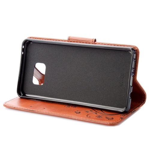 For Galaxy Note 7 / N930 Wallet Style Pressed Flowers Horizontal Flip Leather Case with Holder & Card Slots & Lanyard