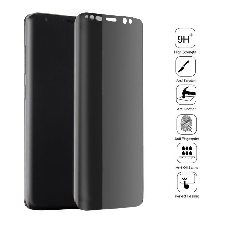For Galaxy S8 / G950 0.3mm 9H Surface Hardness 3D Curved Privacy Anti-glare Full Screen Tempered Glass Screen Protector