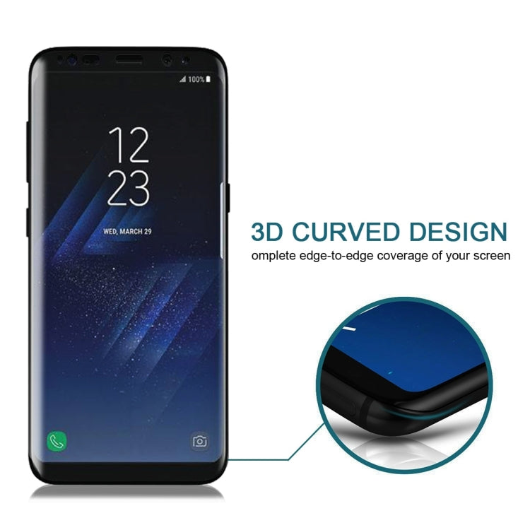 For Galaxy S8 / G950 0.3mm 9H Surface Hardness 3D Curved Privacy Anti-glare Full Screen Tempered Glass Screen Protector