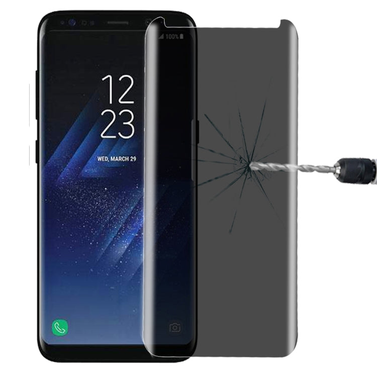 For Galaxy S8 / G950 0.3mm 9H Surface Hardness 3D Curved Privacy Anti-glare Non-full Screen Tempered Glass Screen Protector