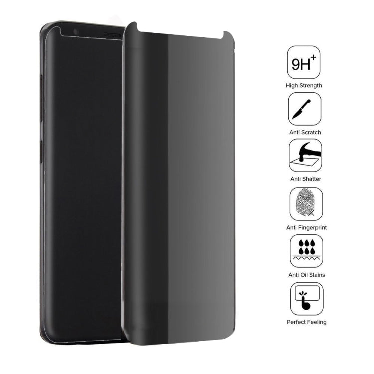 For Galaxy S8 / G950 0.3mm 9H Surface Hardness 3D Curved Privacy Anti-glare Non-full Screen Tempered Glass Screen Protector